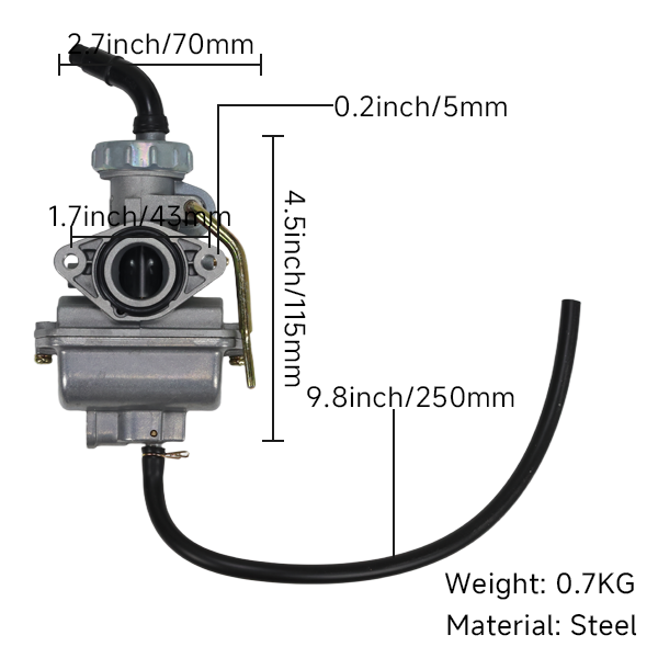 Carburateur PZ20 20 mm – Mini 4 temps 70 à 110 cm³