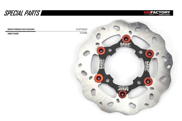 Disque frein avant flottant 4 troues 210mm MBF