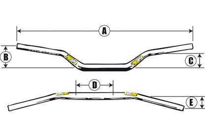Guidon Motocross PROTAPER Contour Mini Haut Ø28,6mm