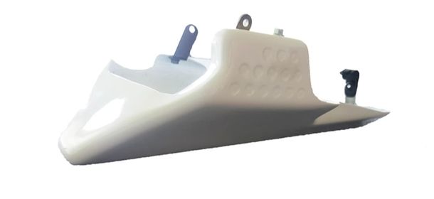 Sabot moteur récupérateur d'huile supermotard en fibre de verre blanc