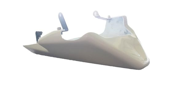 Sabot moteur récupérateur d'huile supermotard en fibre de verre blanc